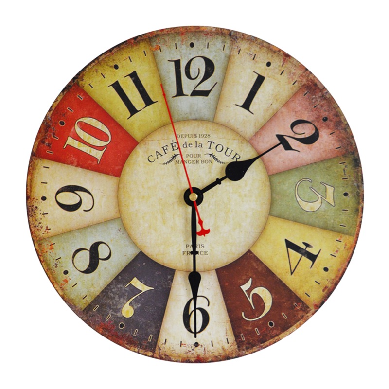 Buy Large Colourful Wall Clock Kitchen Office Retro Timepiece MyDeal
