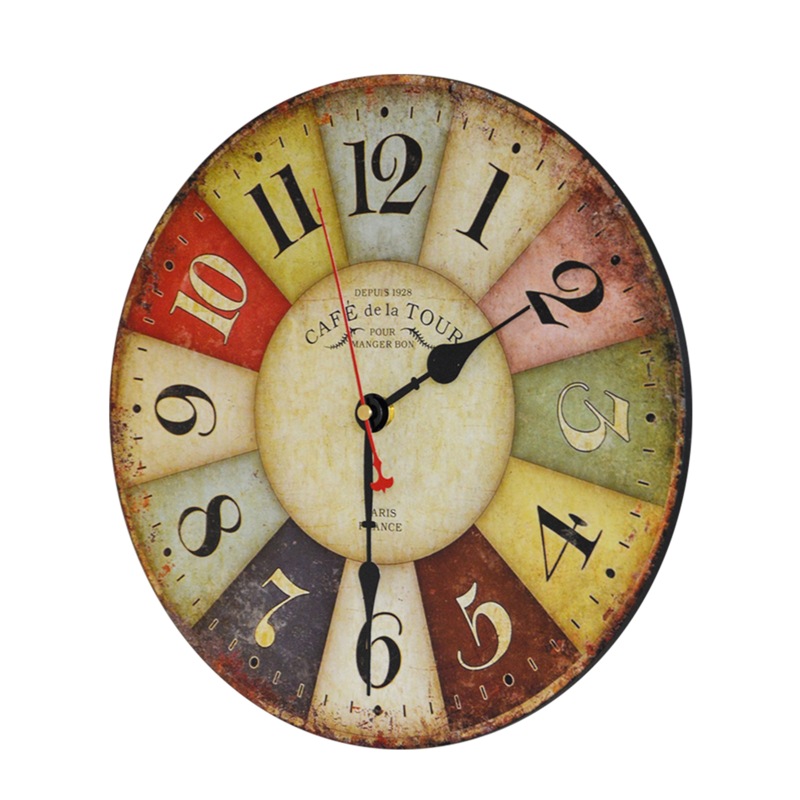Buy Large Colourful Wall Clock Kitchen Office Retro Timepiece MyDeal