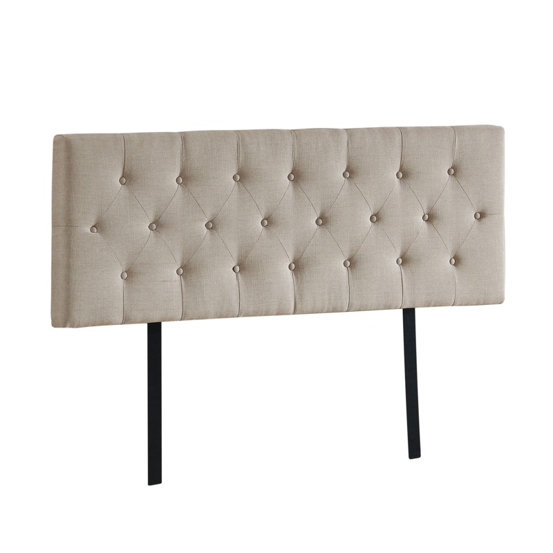 Buy Linen Fabric Double Bed Deluxe Headboard Bedhead Beige MyDeal