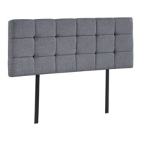 Linen Fabric Double Bed Deluxe Headboard Bedhead - Grey