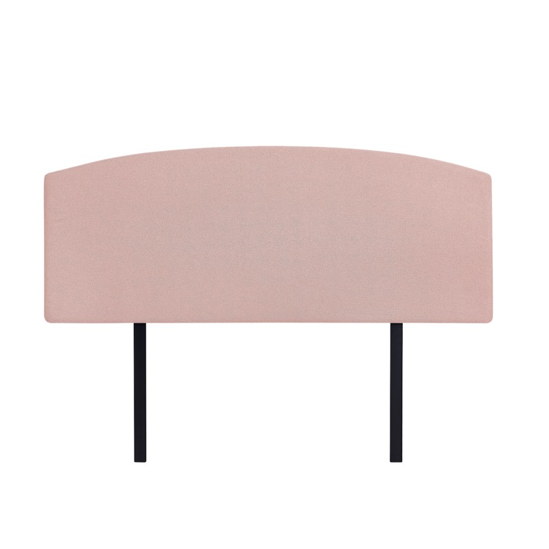 Buy Linen Fabric Queen Bed Curved Headboard Bedhead Pale Pink MyDeal