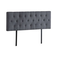Linen Fabric Queen Bed Deluxe Headboard Bedhead - Grey