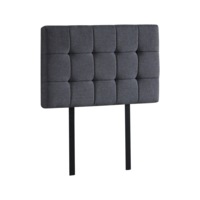 Linen Fabric Single Bed Deluxe Headboard Bedhead - Grey