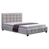 Linen Fabric Double Deluxe Bed Frame Beige