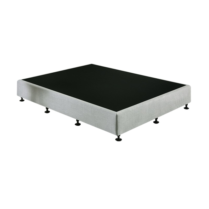 Buy Palermo Queen Ensemble Bed Base Platinum Light Grey Linen Fabric