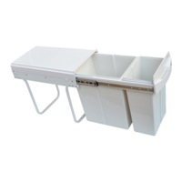Pull Out Bin Kitchen Double Dual Slide Garbage Rubbish Waste 10L+20L