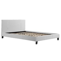 Queen PU Leather Bed Frame White