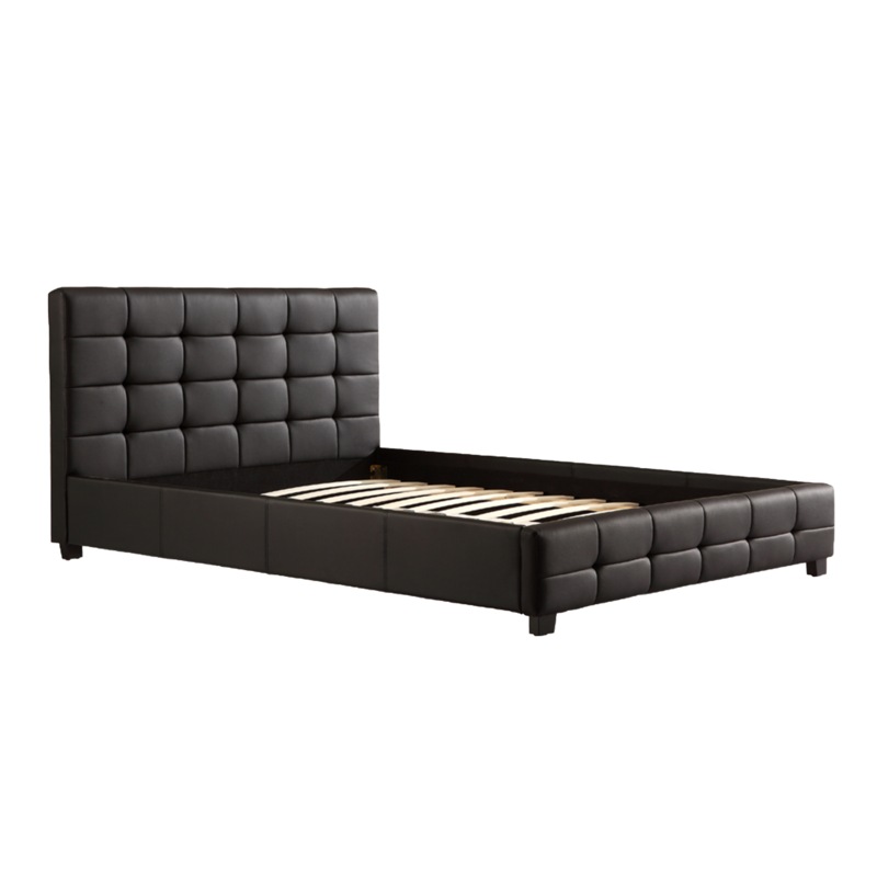 Queen PU Leather Deluxe Bed Frame Black Buy Queen Bed Frame 135330