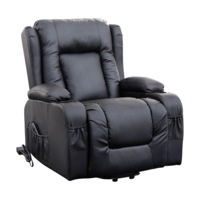 Recliner Chair Electric Massage Chair Lift Heated Leather Lounge Sofa Black