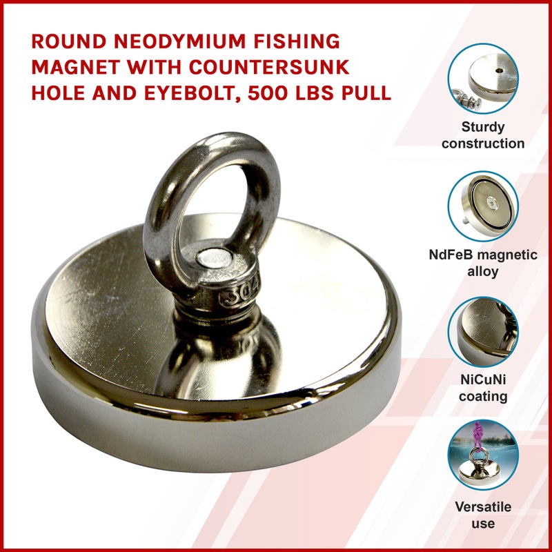 Buy Round Neodymium Fishing Magnet with Countersunk Hole and