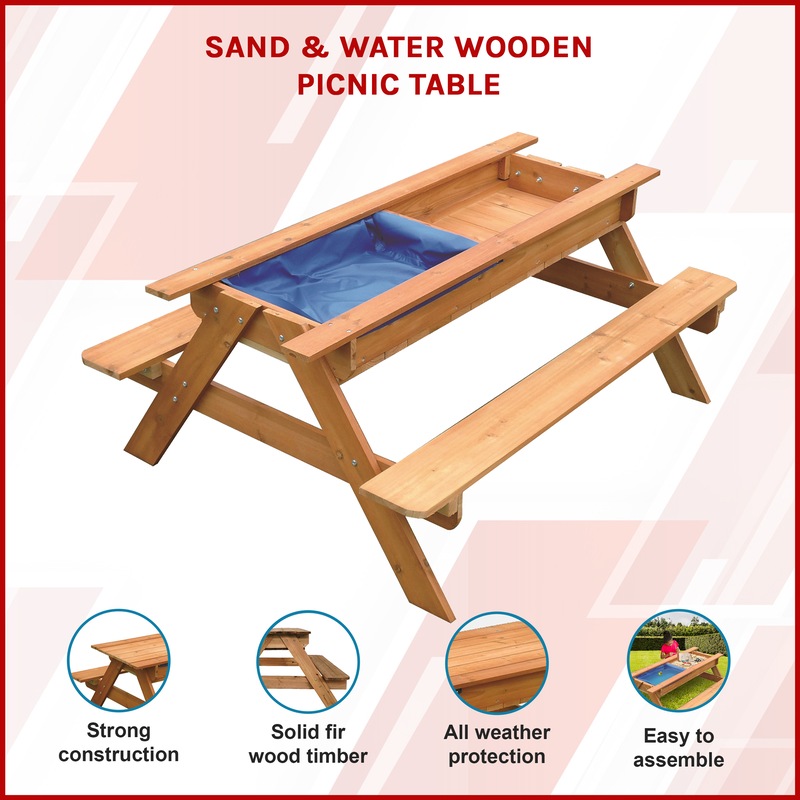 Buy Sand & Water Wooden Picnic Table MyDeal