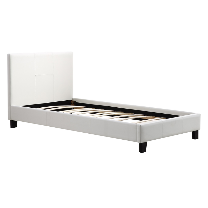 Single Pu Leather Bed Frame White, White Leather Single Bed Frame