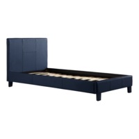 Single PU Leather Bed Frame Blue