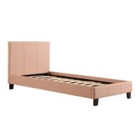 Single PU Leather Bed Frame Pink