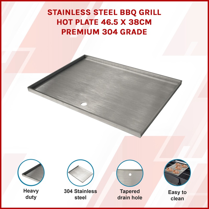 Buy Stainless Steel BBQ Grill Hot Plate 46.5 x 38CM Premium 304 Grade