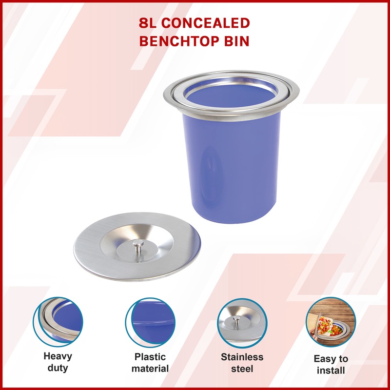 8L Concealed Benchtop Bin MyDeal