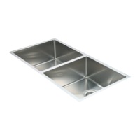 865x440mm Handmade Stainless Steel Undermount / Topmount Kitchen Sink with Waste