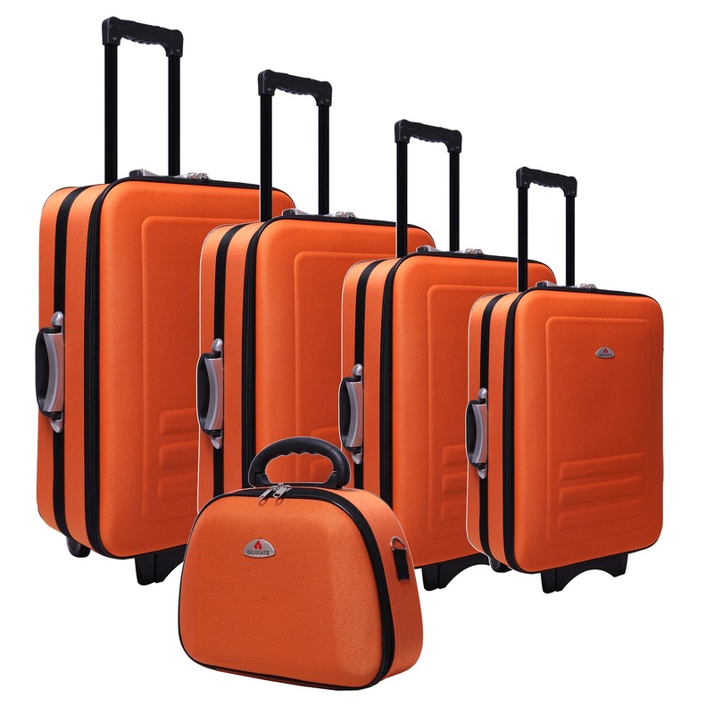 5pc Suitcase Trolley Travel Bag Luggage Set ORANGE | Buy Luggage Sets ...