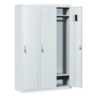 Three-Door Side by Side Office Gym Shed Storage Locker