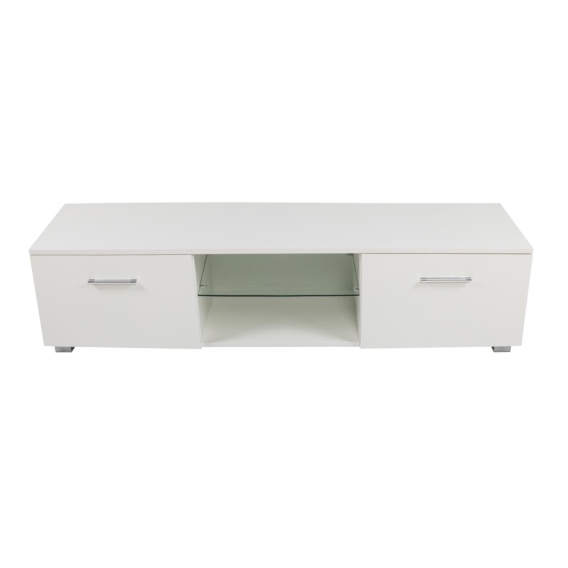 Buy TV Entertainment Unit Stand High Gloss Storage Shelf 140cm White MyDeal