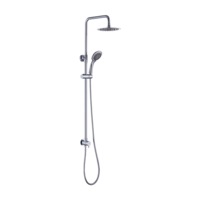 WELS 8" Rain Shower Head Set Rounded Dual Heads Faucet High Pressure Hand Held