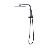 WELS 8" Rain Shower Head Set Square Dual Heads Faucet High Pressure Hand Held