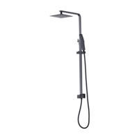 WELS 8" Rain Shower Head Set Square Dual Heads Faucet High Pressure Hand Held