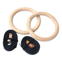 Wooden Gymnastic Rings Olympic Gym Strength Training