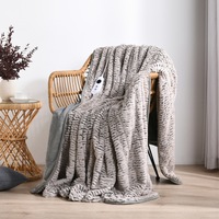 Dreamaker Premium Faux Chinchilla Fur Heated Throw - Grey 130 x 160cm