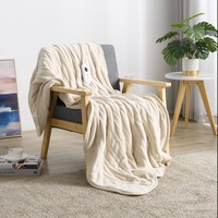 Dreamaker Coral Fleece Heated Throw Cream 130x160cm