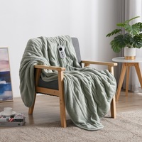 Dreamaker Coral Fleece Heated Throw Sage 130x160cm
