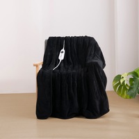 Dreamaker Coral Fleece Heated Throw Black 130x160cm