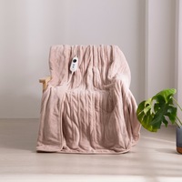 Dreamaker Coral Fleece Heated Throw Blush 130x160cm