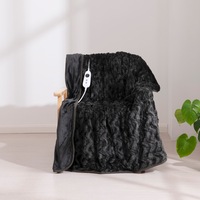 Dreamaker 500Gsm Faux Fur Heated Throw Charcoal 160x120cm