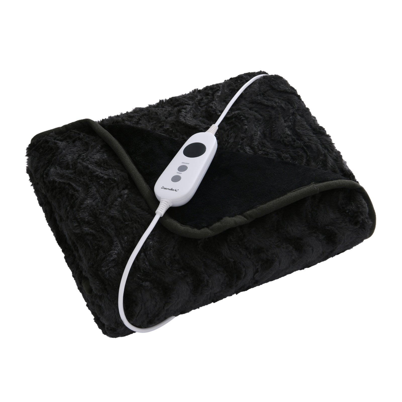 Dreamaker 500GSM Faux Fur Heated Throw Charcoal