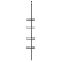 Sherwood Home Adjustable Telescopic 4 Tier Corner Shower Caddy Rack - Black