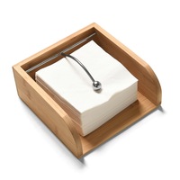Sherwood Home Natural Bamboo Napkin Holder - Light Brown - 17x17x7cm