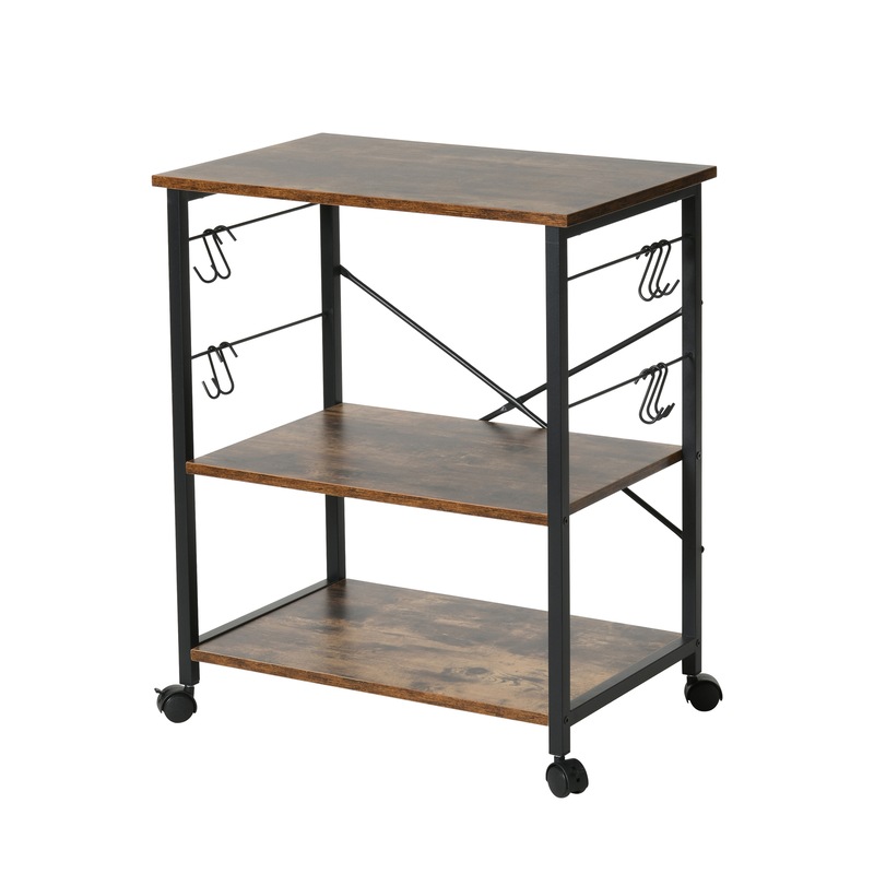 Buy Sherwood Rustic Kitchen Island Trolley Brown 60x40x72.5cm MyDeal