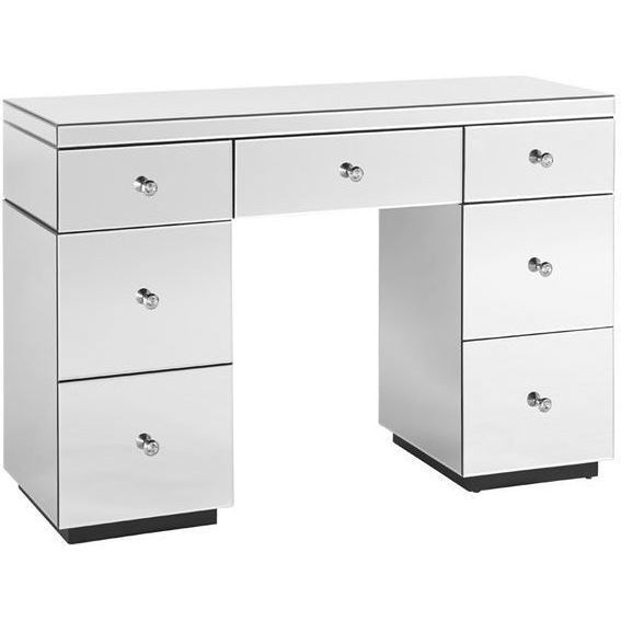 7 drawer desk white