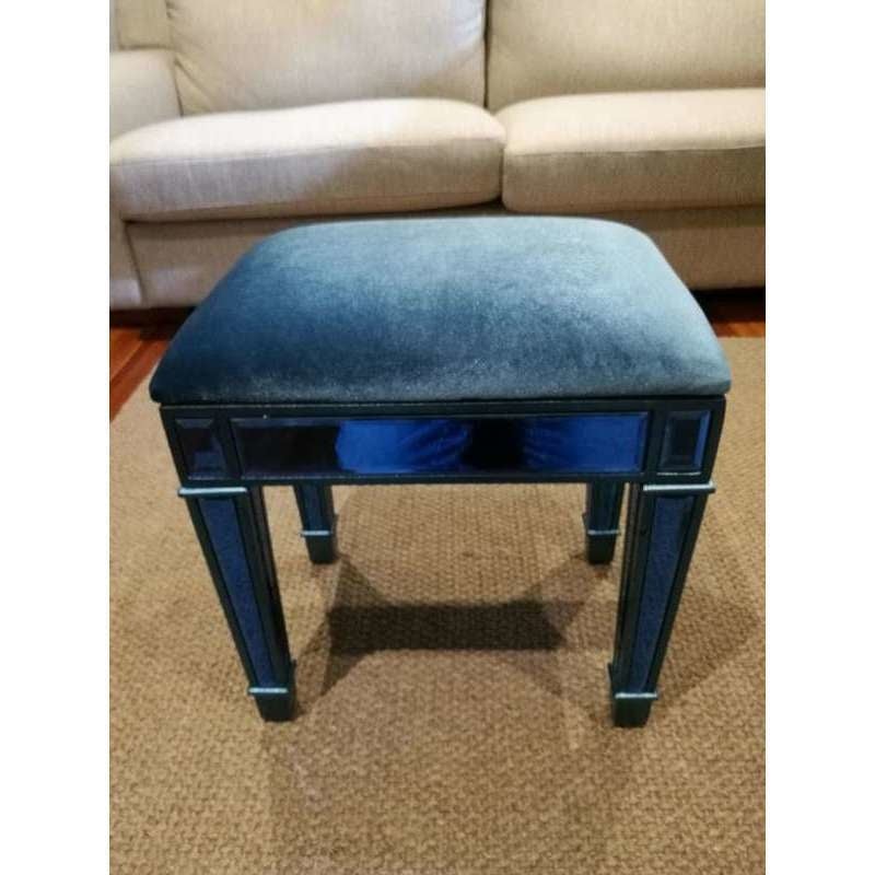 Mirrored Makeup Dressing Table Stool in Blue