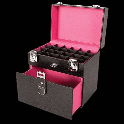 Black & Pink Jewellery Travel Organiser Storage Box
