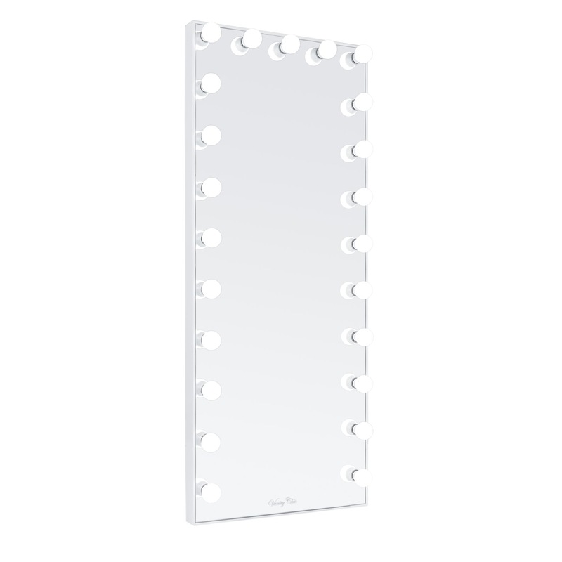 Buy Hollywood Floor Mirror with LED Lights White MyDeal