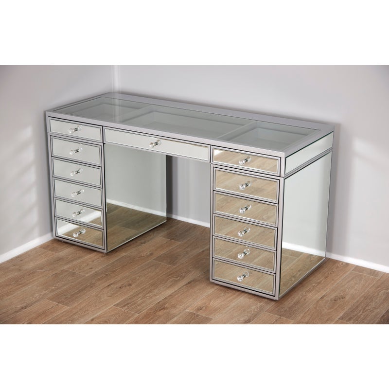 Glass Top Dressing Table, Vanity Tables With Drawers