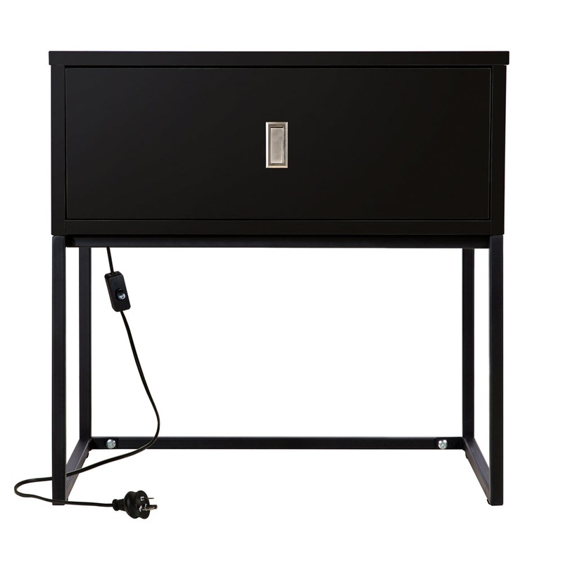 Buy Illuminate bedside table with LED light, black MyDeal