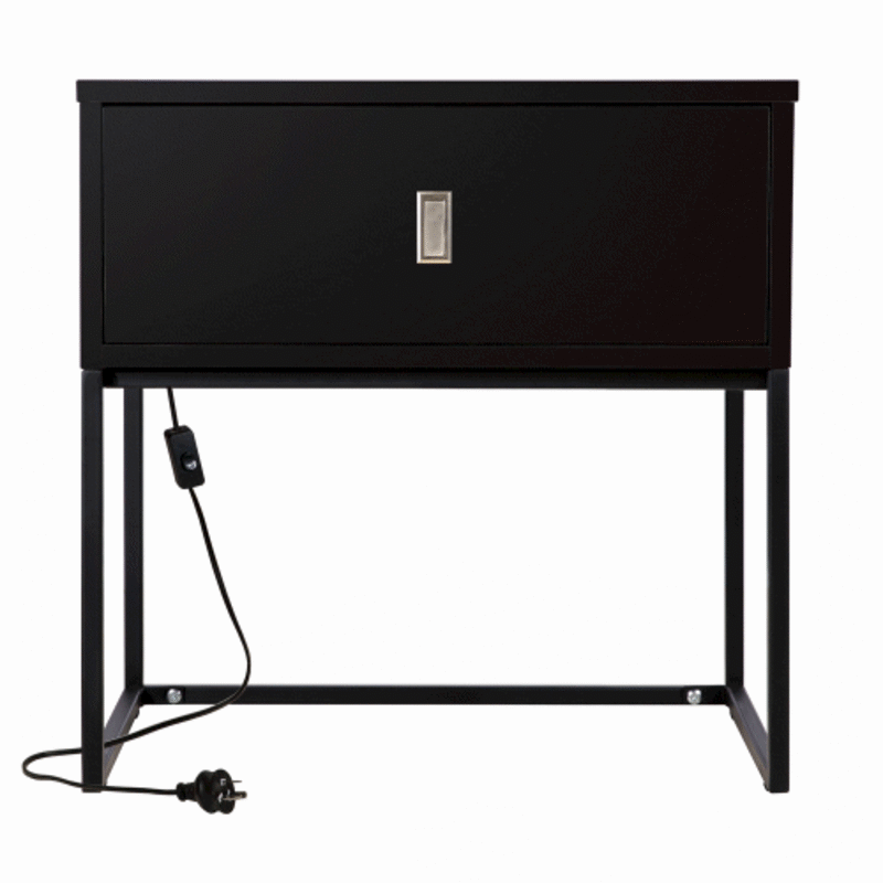 Buy Illuminate Bedside Table with LED Light Black MyDeal