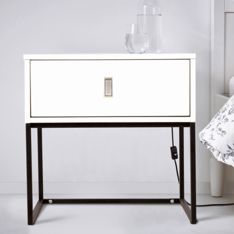 Buy Illuminate Bedside Table with Led Light White MyDeal