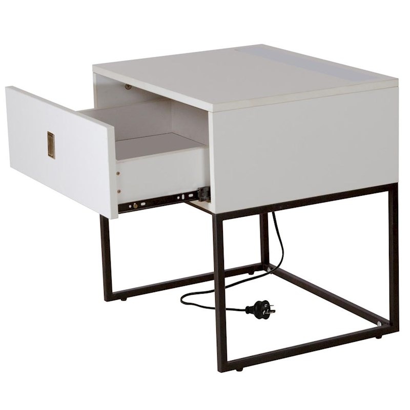 Buy Illuminate Bedside Table with Led Light White MyDeal