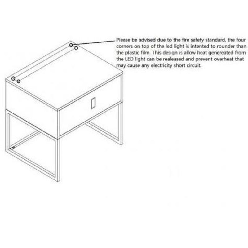 Buy Illuminate Bedside Table with Led Light White MyDeal