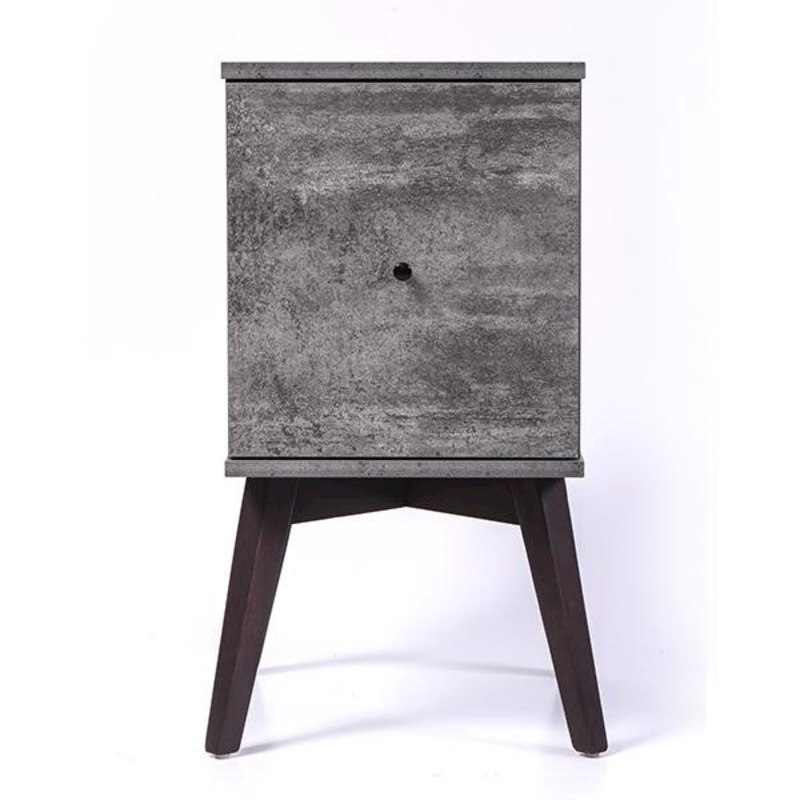 Buy Zola bedside table with drawer (timber or metal frame) iron slate MyDeal