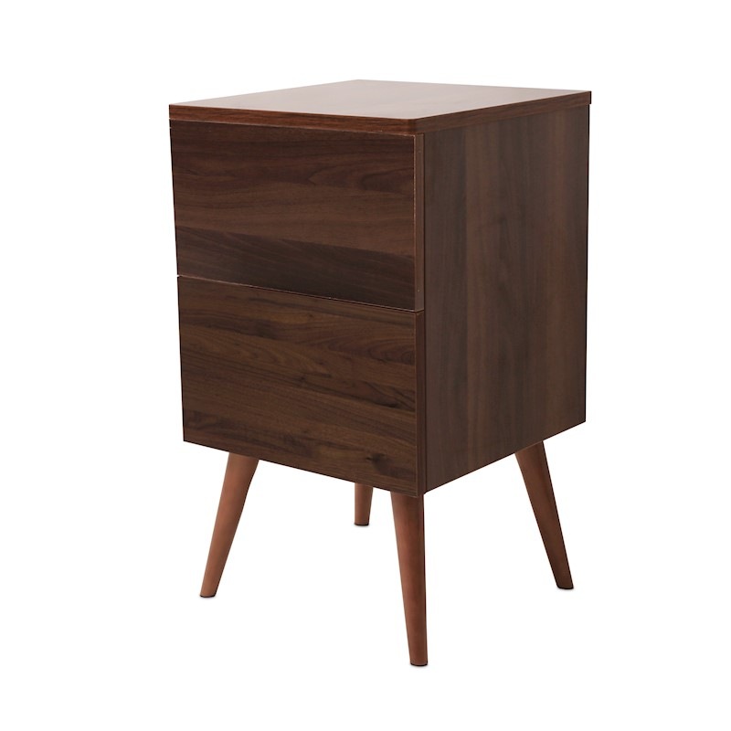 Buy Retro bedside table with 2 drawers, walnut MyDeal